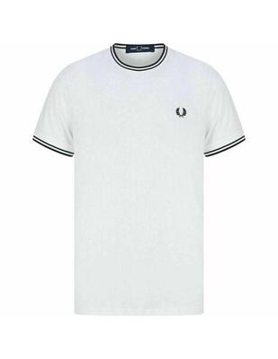 Maglietta da uomo Fred Perry Twin Bianca