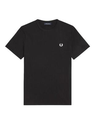 Magliette da polo nautiche per uomo Fred Perry Ringer nere.