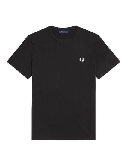 Magliette da polo nautiche per uomo Fred Perry Ringer nere.