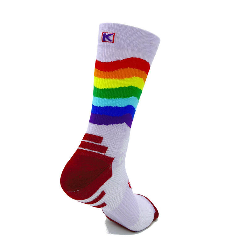 CHAUSSETTES RUNNING #RAINBOW mixte - KAMUABU coloris MAUVE 23cm 1 fil