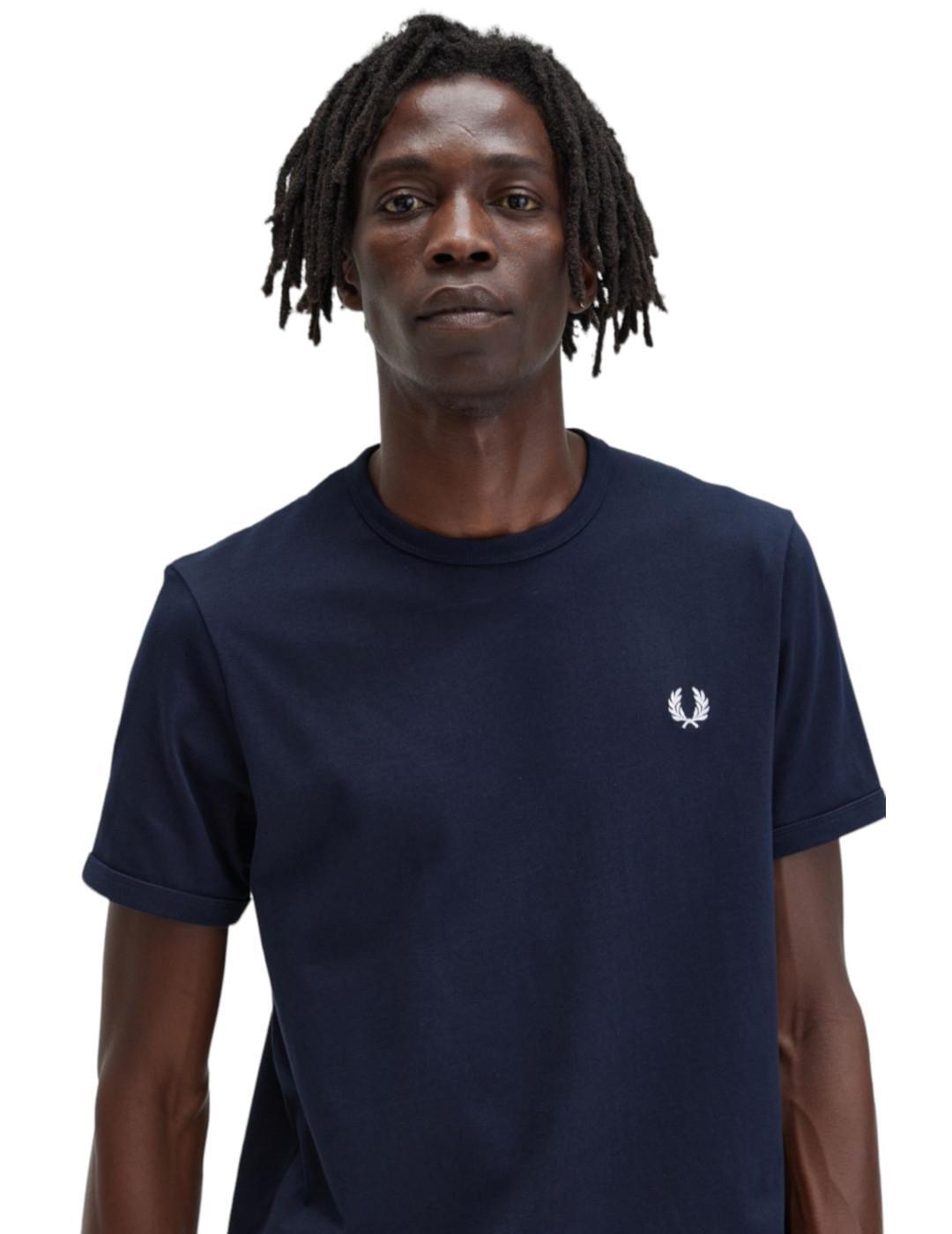T-shirt pour homme Fred Perry Ringer Noir 5/5