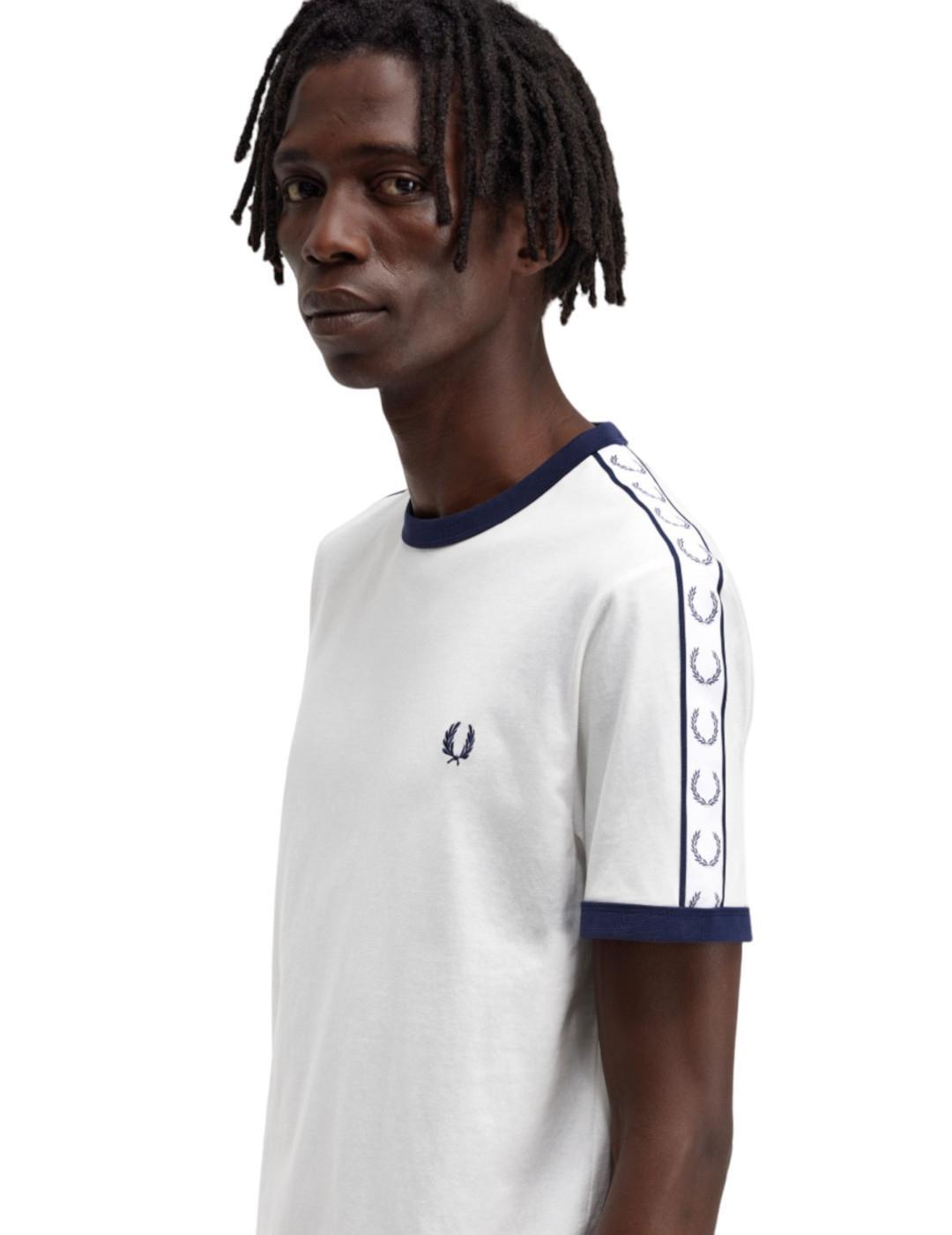 T-shirt pour homme Fred Perry Ringer Blanc 5/5