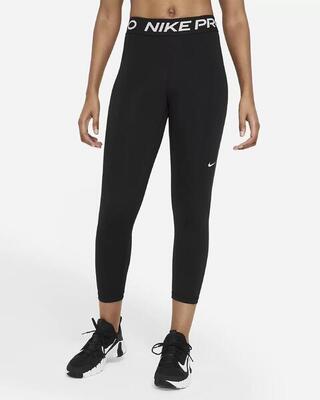 Nike dames np 365 tight crop leggings - zwart/wit, maat l
