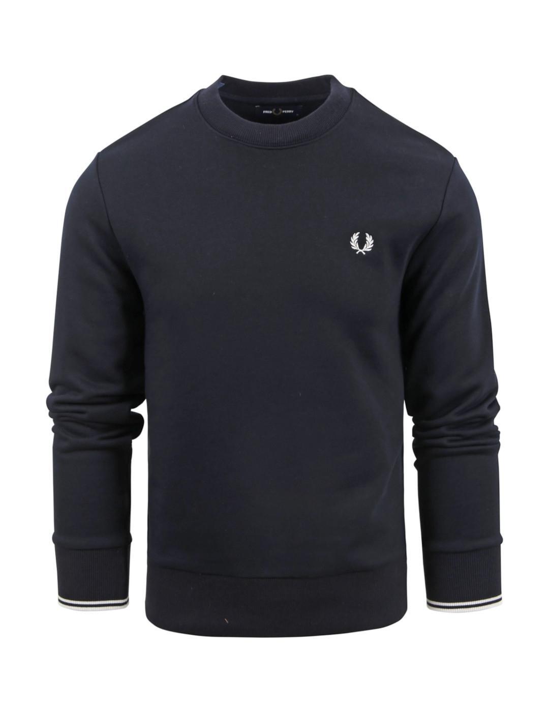 FRED PERRY Mikiny Model Crew Neck Barva Modrý