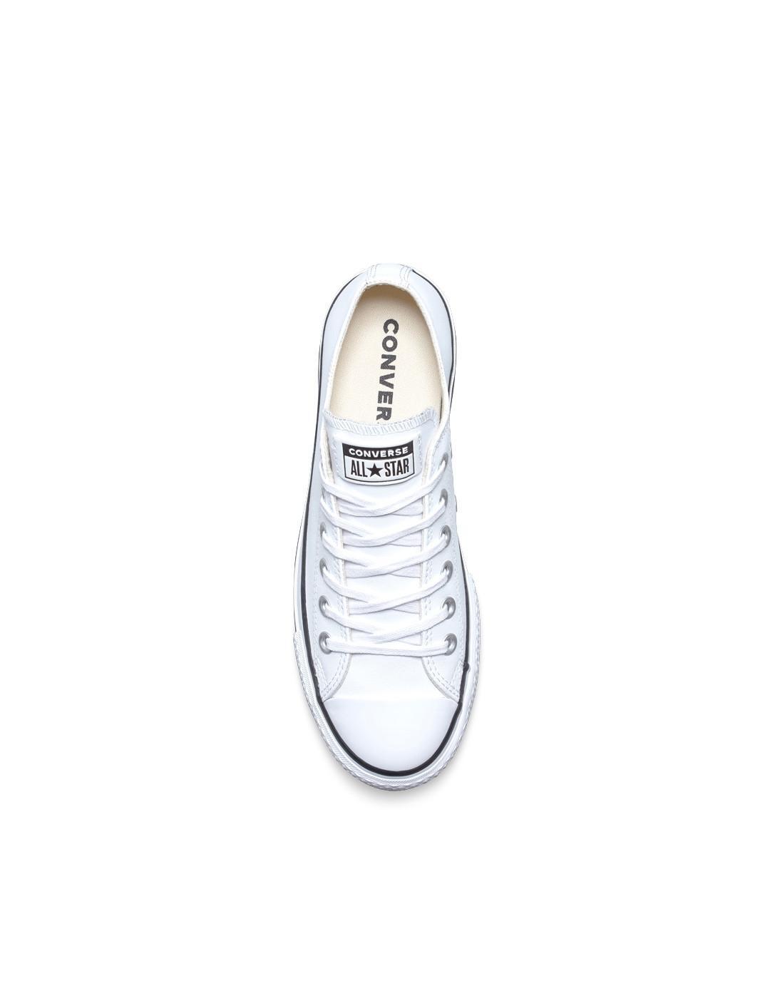 Baskets pour femmes Converse All Star Lift Clean en cuir blanc 5/6