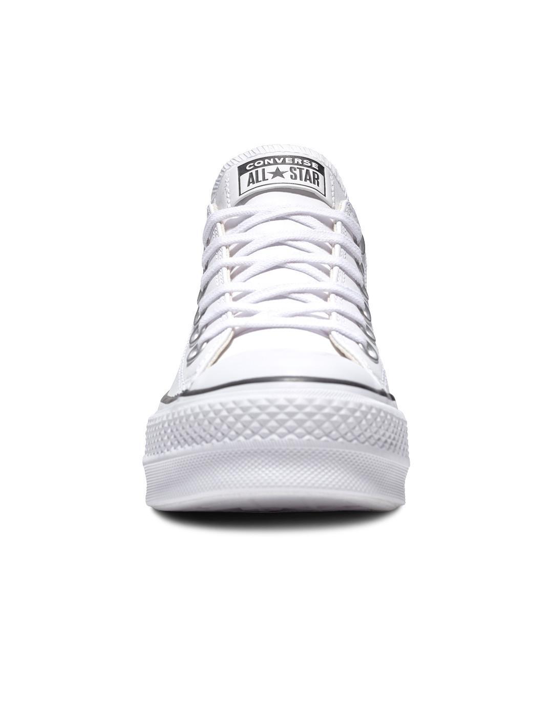 Baskets pour femmes Converse All Star Lift Clean en cuir blanc 3/6
