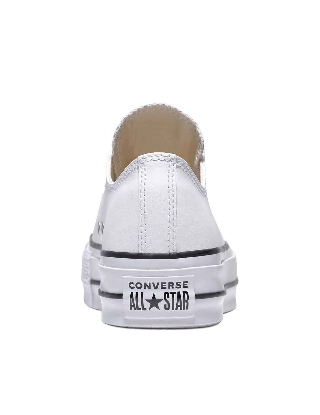 Baskets pour femmes Converse All Star Lift Clean en cuir blanc 4/6