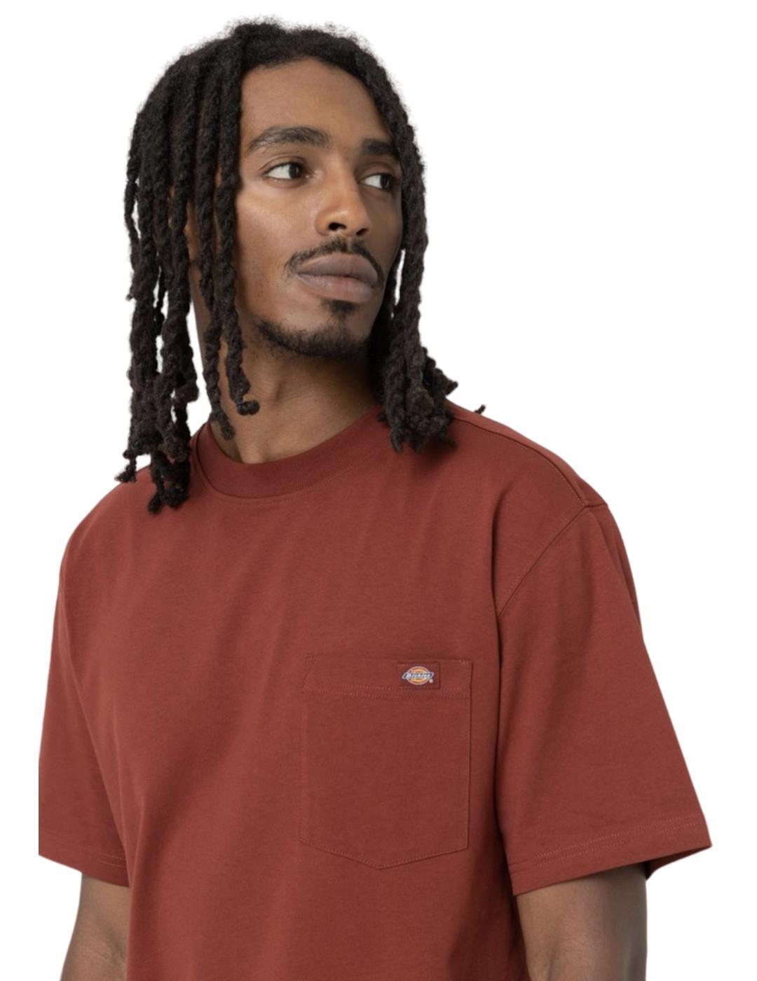 T-shirt pour homme Dickies Luray Marron 3/4