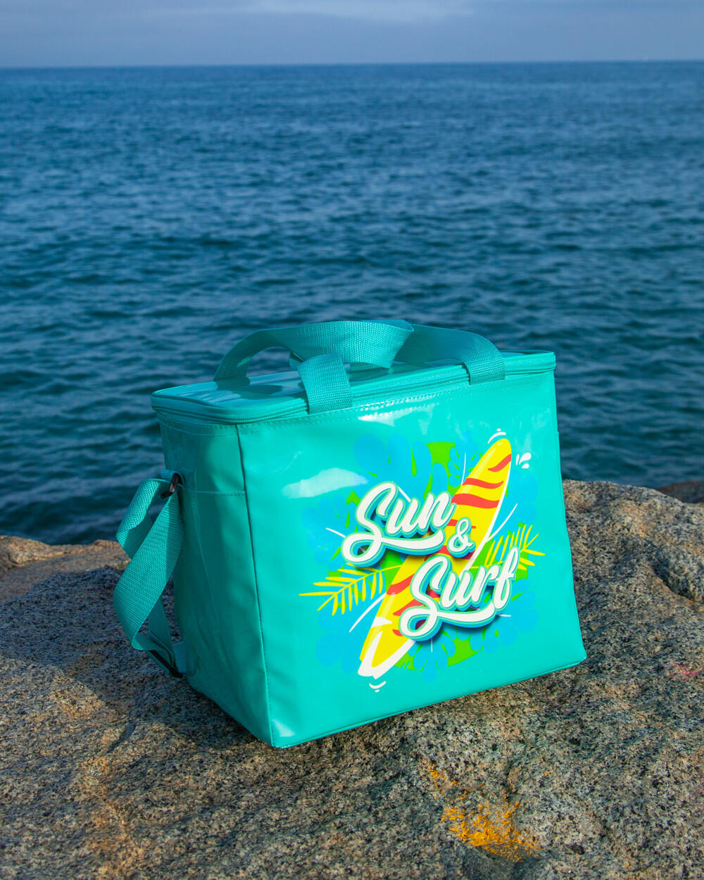 NEVERA DE PLAYA GRANDE PLEGABLE TURQUESA 17L 2/5