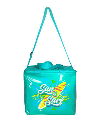 Grote turquoise opvouwbare strandkoeler 17l