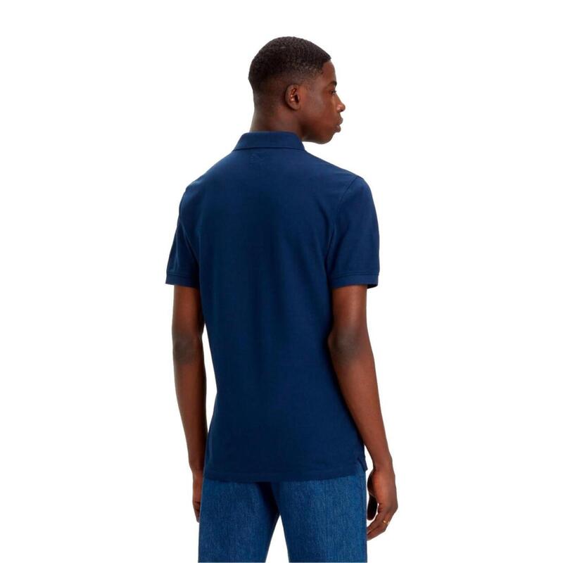 Tricou polo barbati cu logo si croiala Regular fit din bumbac bleumarin
