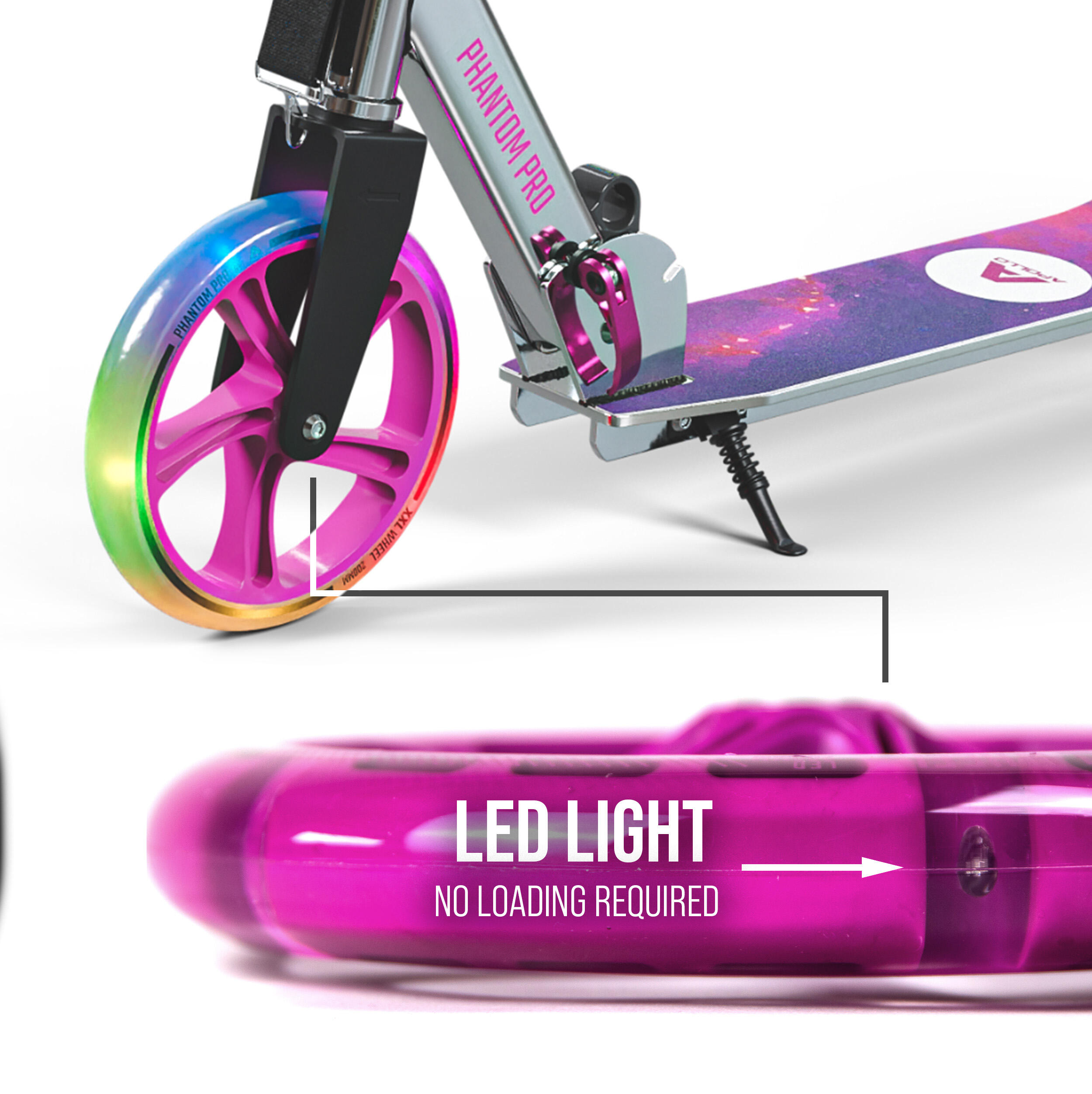 Ruedas patinete adulto city scooter 200mm ABEC 7 con luces LED 4/7