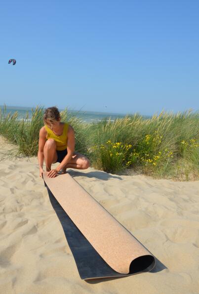 Tapis de yoga 'Voyage' - Pliable - Liège naturel - 1,6mm- 183x65cm 5/7