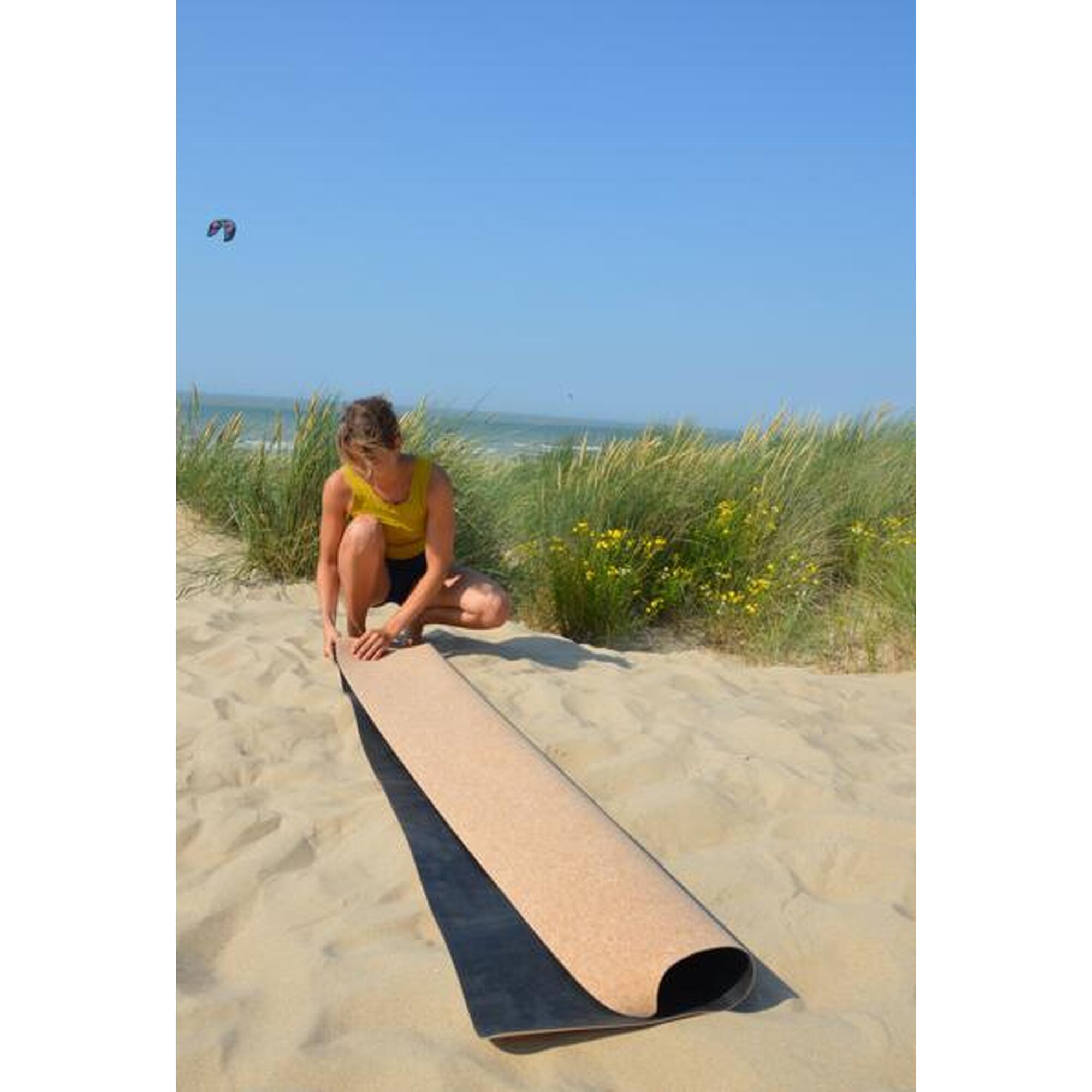 Covoraș de călătorie pentru yoga - Pliabil - Plută naturală - 1.6mm- 183x65cm