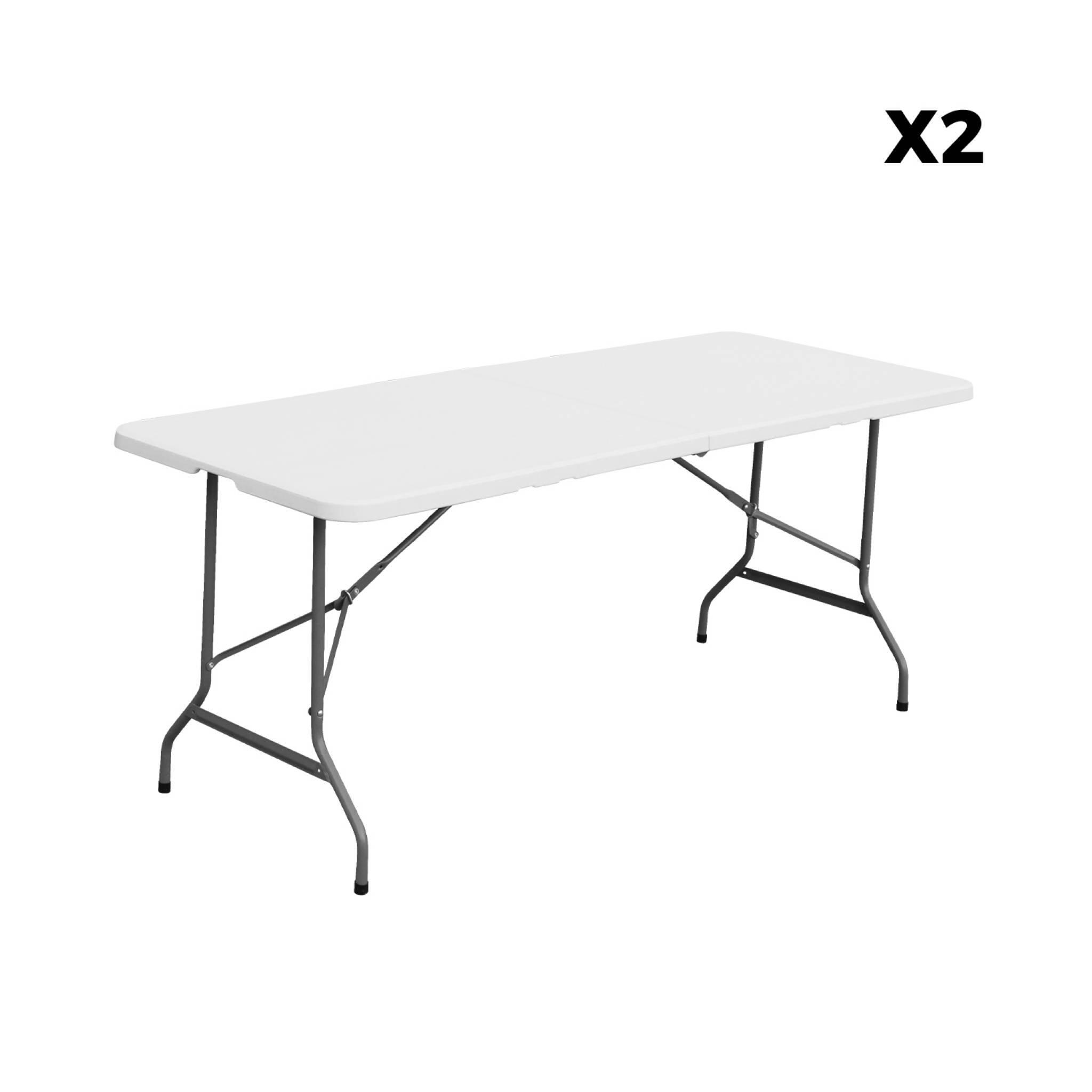 2 tables de réception pliables blanc + 12 chaises I sweeek 5/6