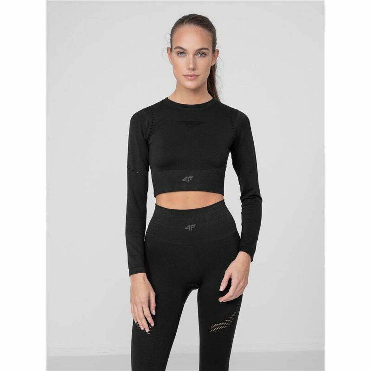 Maglia a maniche lunghe da donna 4F Nero 3/5