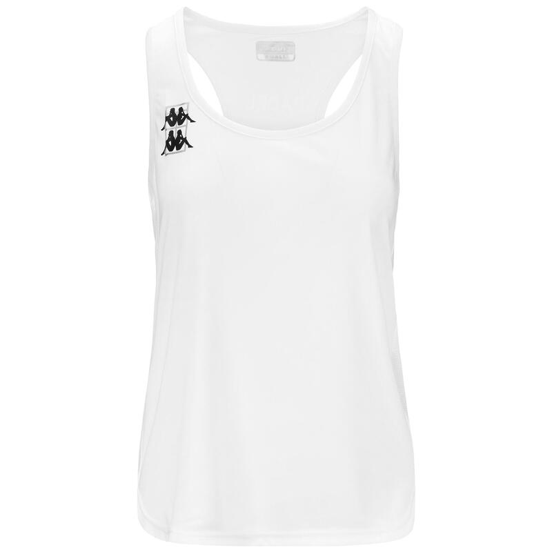 kappa t-shirt da donna in poliestere bianco da padel