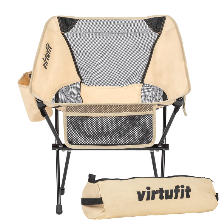 VIRTUFIT Camping Stoel Compact - Beige