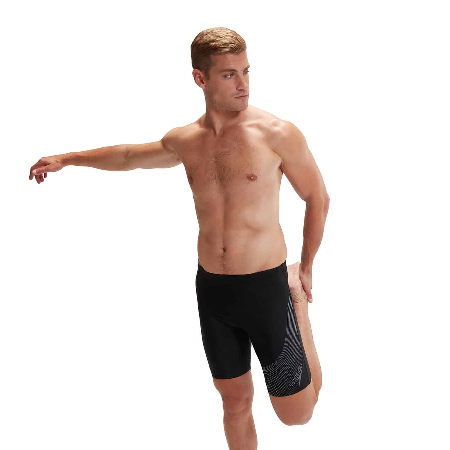SPEEDO Speedo Mens Medley Logo Jammer Black / USA Charcoal