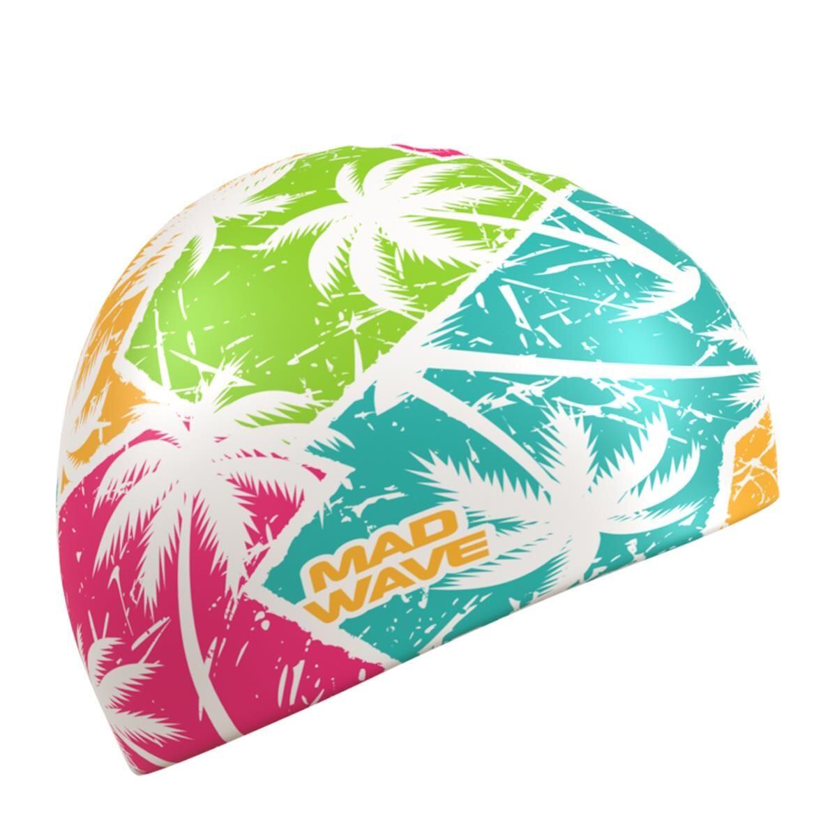 MAD WAVE Touca de natação de silicone TROPIC Branca