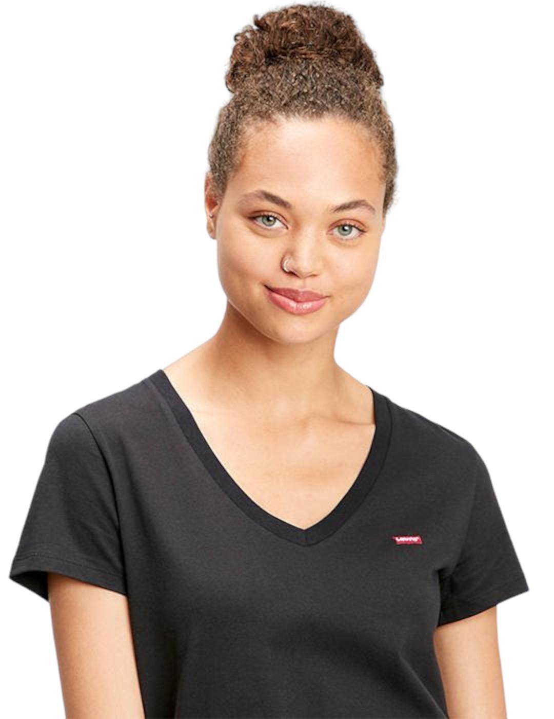 T-shirt femme Levis Perfect vneck Noir. 3/5