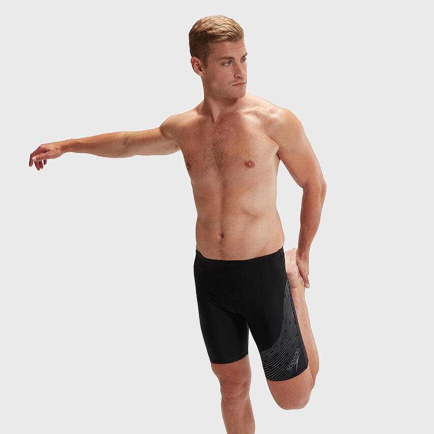 Maillot de bain homme Speedo Jammer Medley Logo Noir/Noir 2/7
