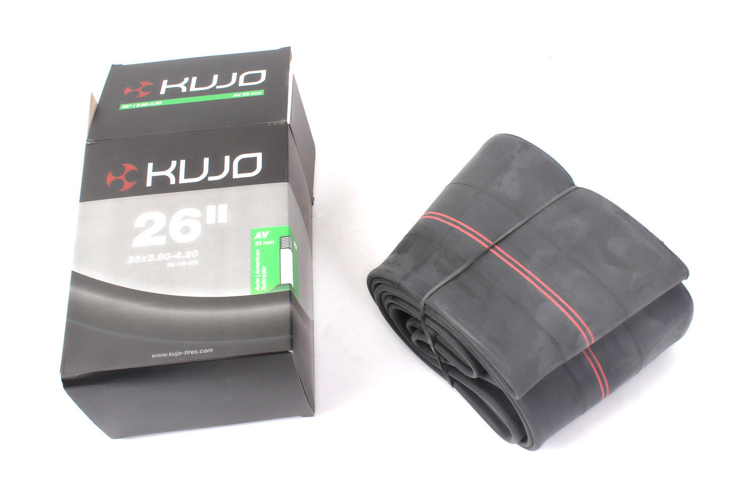 Chambre à air vélo 26 pouces KUJO x 3,8 - 4,2 pouces AV 2/6