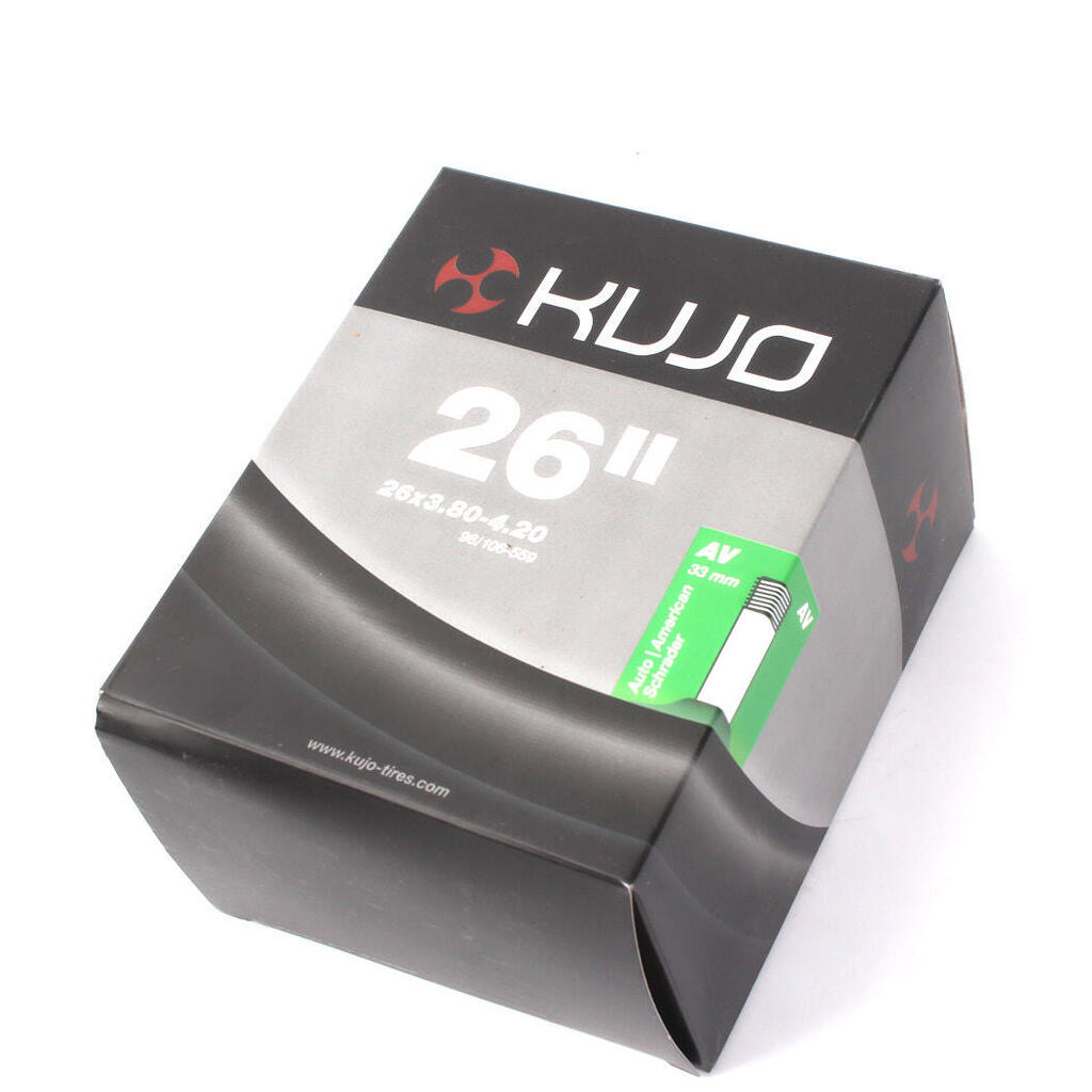 26-inch KUJO bicycle inner tube, 3.8–4.2 inches (AV)