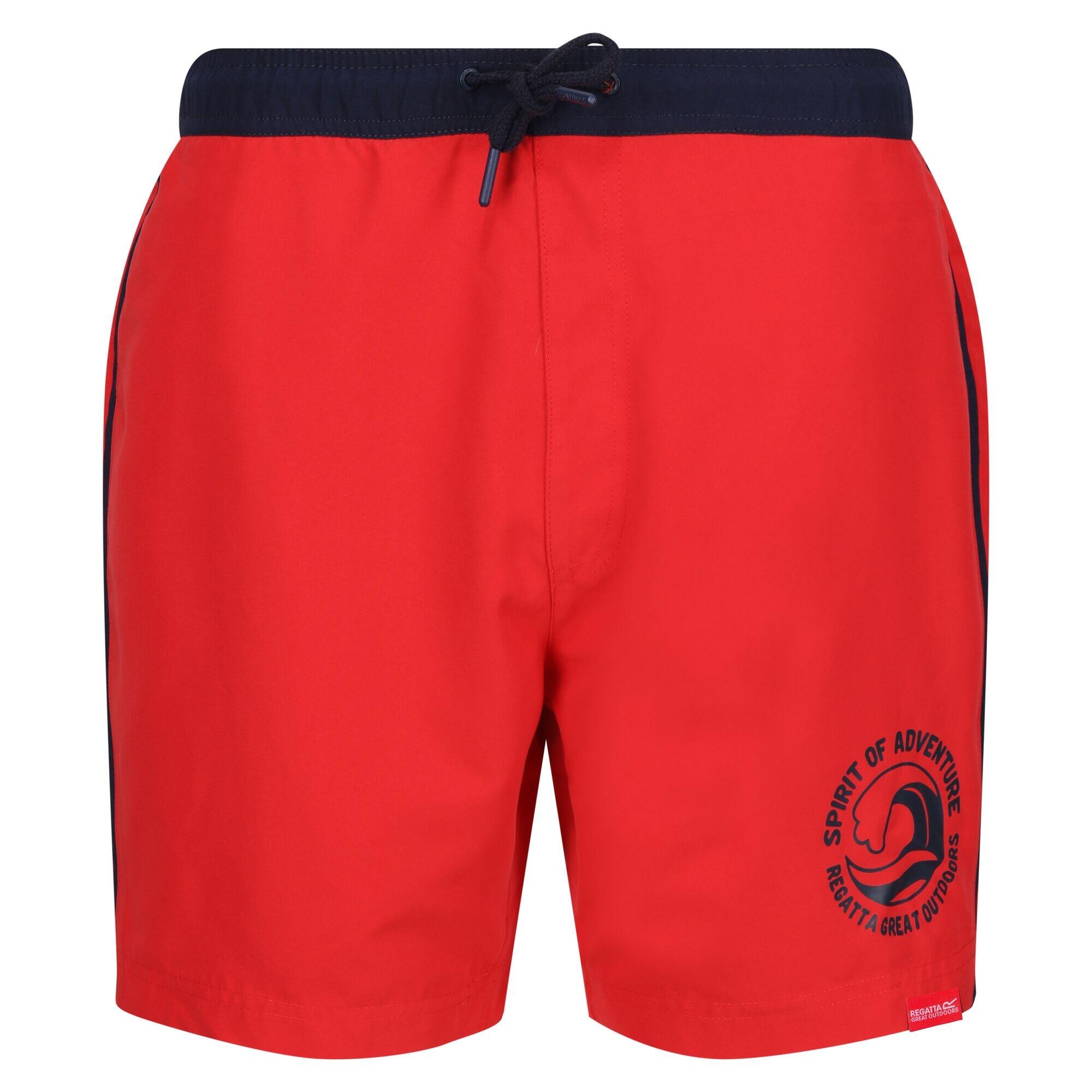 REGATTA Mens Bentham Swim Shorts (High Risk Red/Navy)