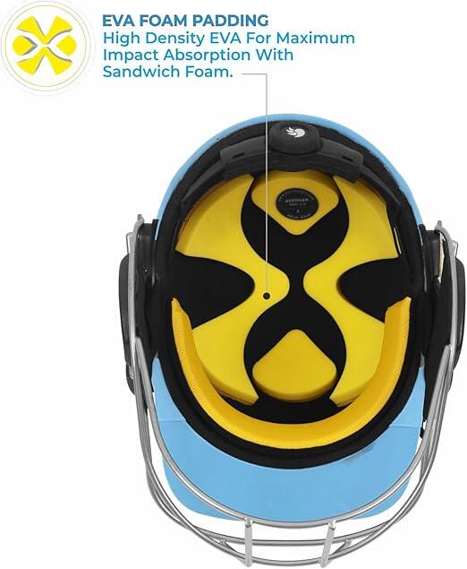 DSC Avenger PRO Premium Cricket-Helm | Schwarz | Für Männer & Jungen 2/7