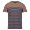 Heren Shorebay Gestreept Coolweave Tshirt (Nerts/Donker Denim)