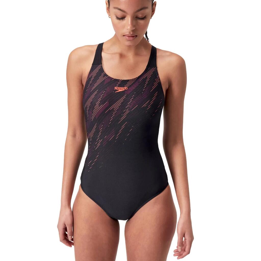 Speedo Hyperboom Placement Muscleback Swimsuit - Black/Red