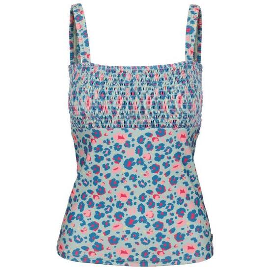 Dames Annabel Zwemtop met Luipaardprint (Lichte Salie)