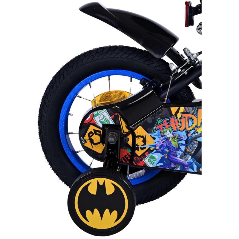 VOLARE BICYCLES Vélo enfant Batman 12 pouces, sans frein à rétropédalage