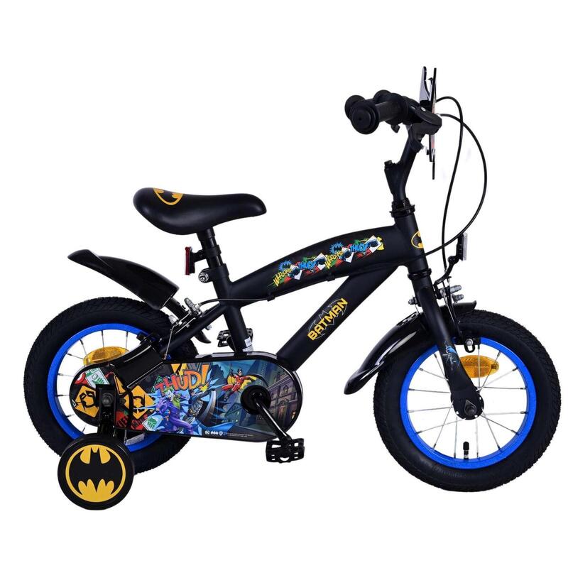 VOLARE BICYCLES Vélo enfant Batman 12 pouces, sans frein à rétropédalage