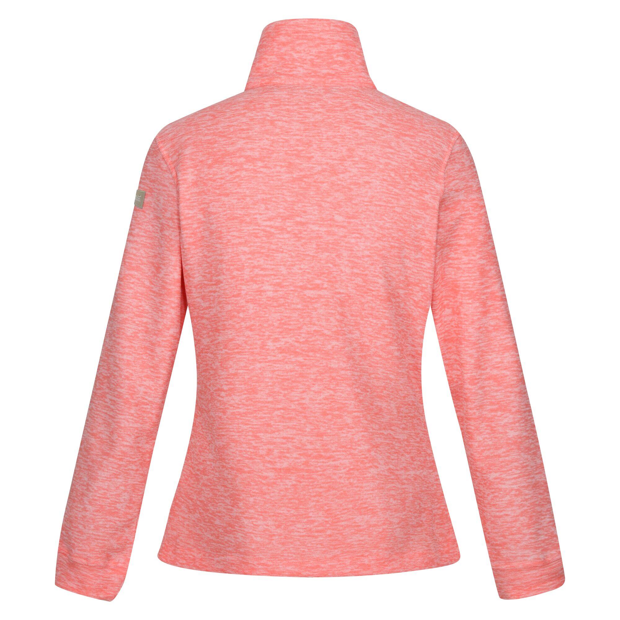 Womens/Ladies Azaelia Marl Full Zip Fleece Jacket (Shell Pink) 2/5