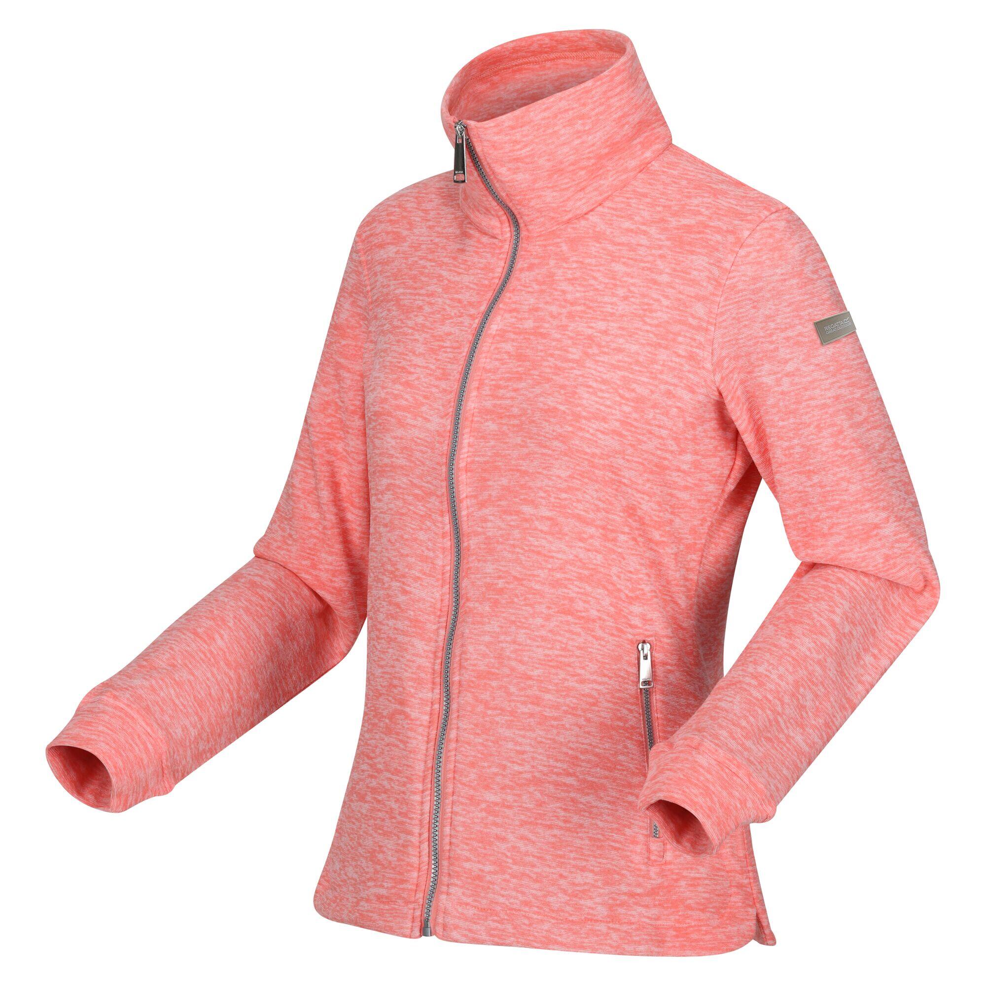 Womens/Ladies Azaelia Marl Full Zip Fleece Jacket (Shell Pink) 3/5