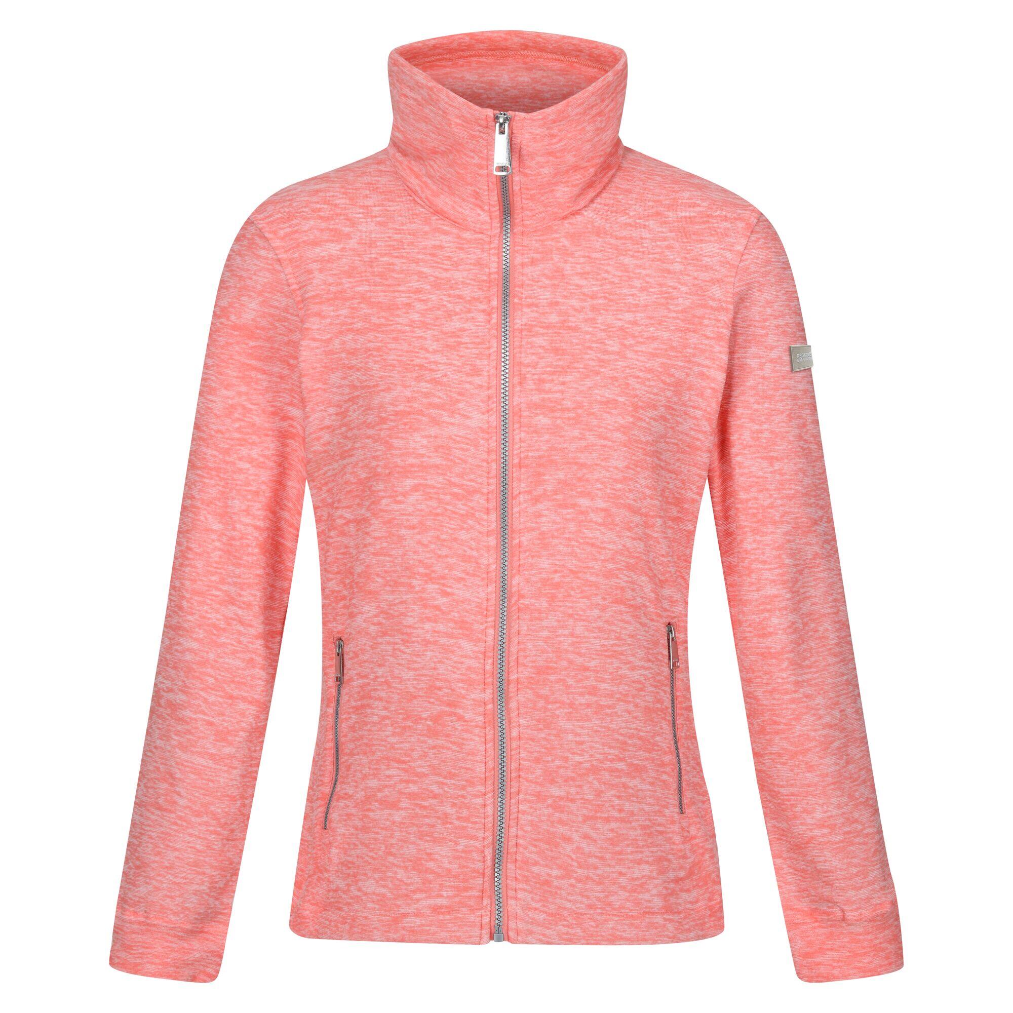 Womens Ladies Azaelia Marl Full Zip Fleece Jacket Shell Pink REGATTA Decathlon
