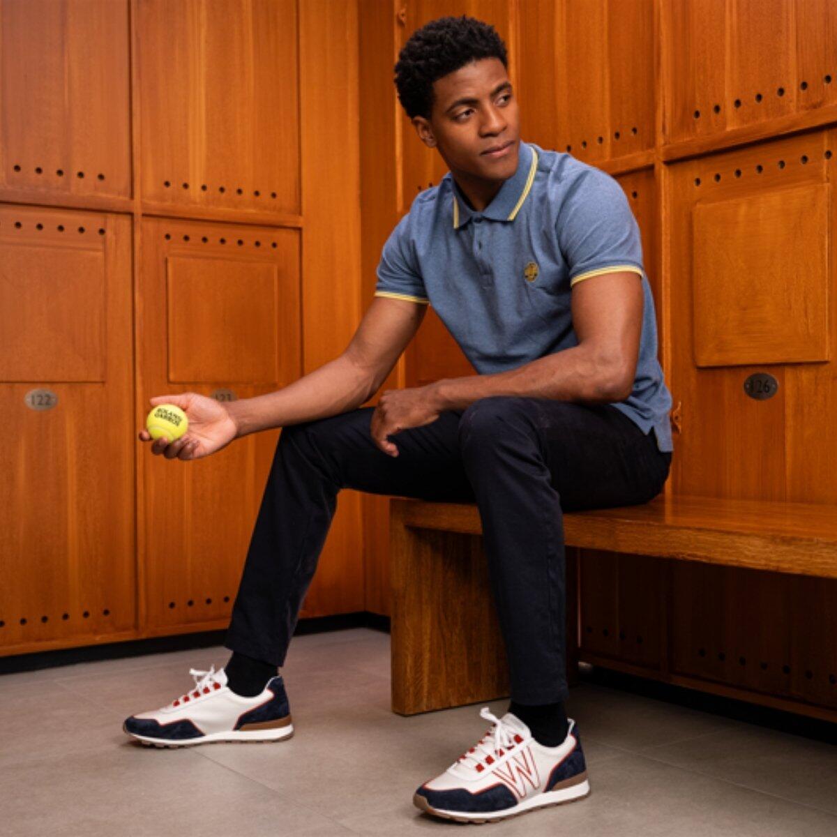 Polo Heritage homme Roland-Garros - Marine et jaune 2/2