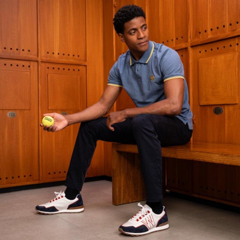 Polo Heritage homme Roland-Garros - Marine et jaune