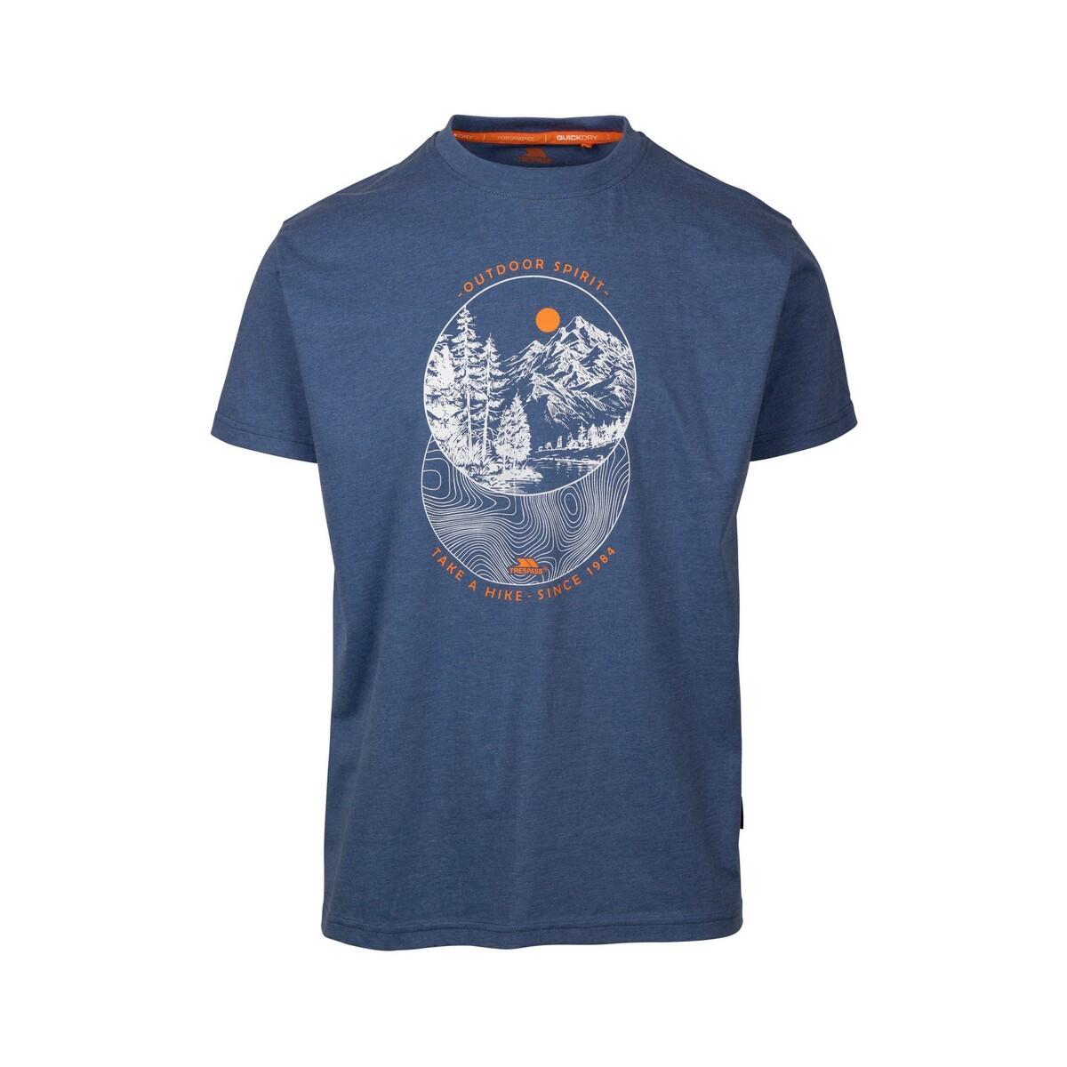 TRESPASS Mens Flagel Casual TShirt (Indigo Blue Marl)