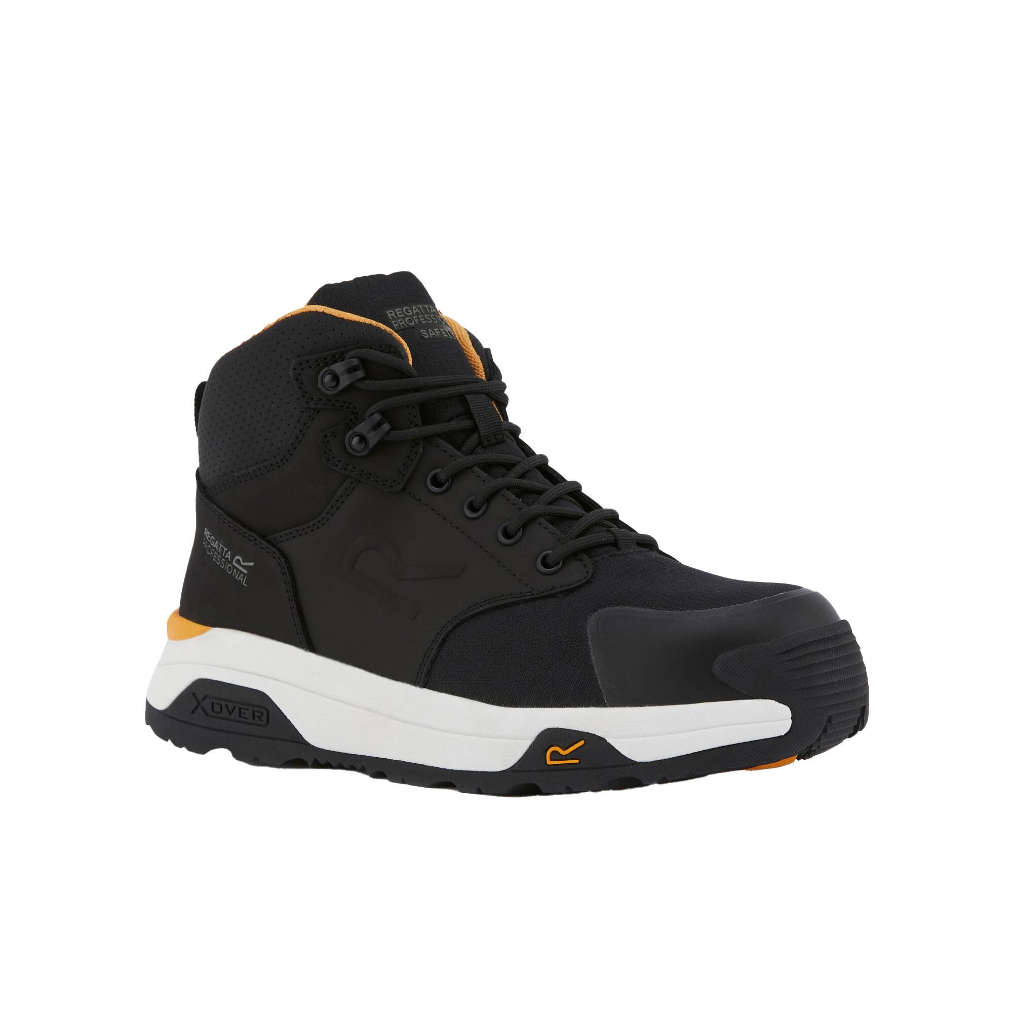 REGATTA Mens Nubuck Safety Boots (Black/White)