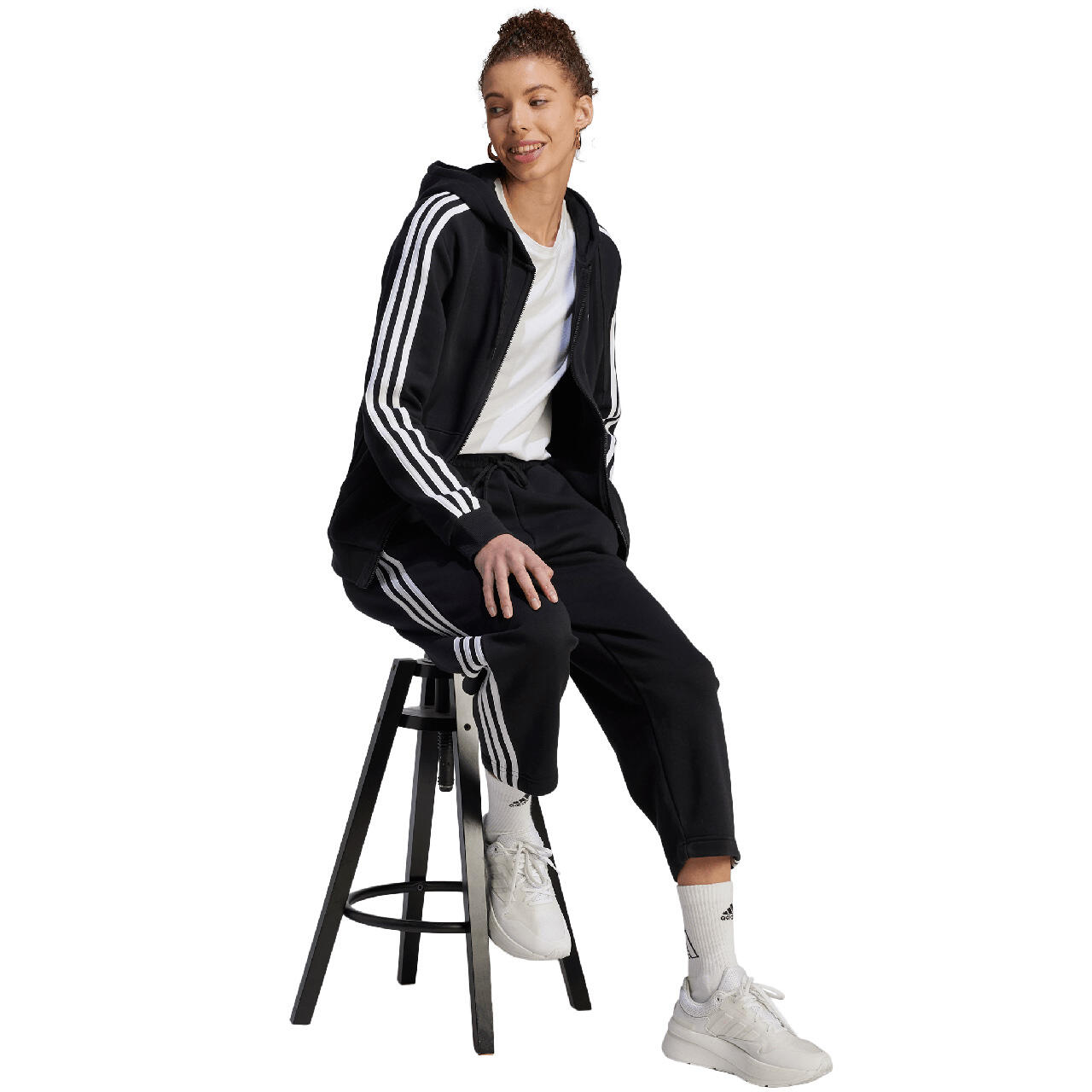 Sweat à capuche Adidas Essentials 3-S pour femmes 3/5