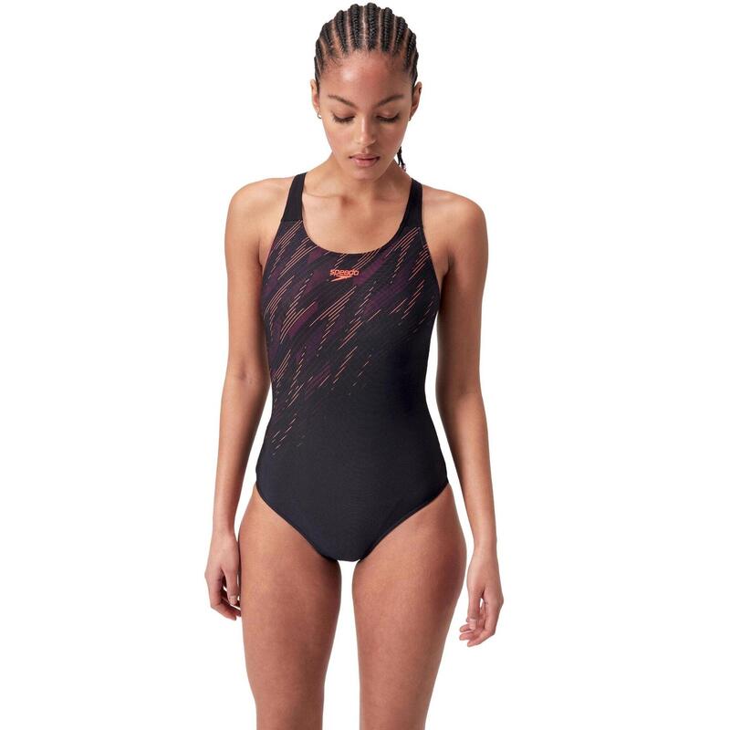 Maillot de bain Speedo Hyperboom Placement Muscleback Noir/Rouge