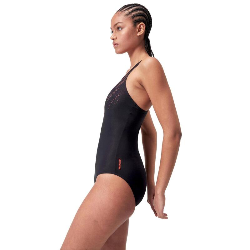 Maillot de bain Speedo Hyperboom Placement Muscleback Noir/Rouge