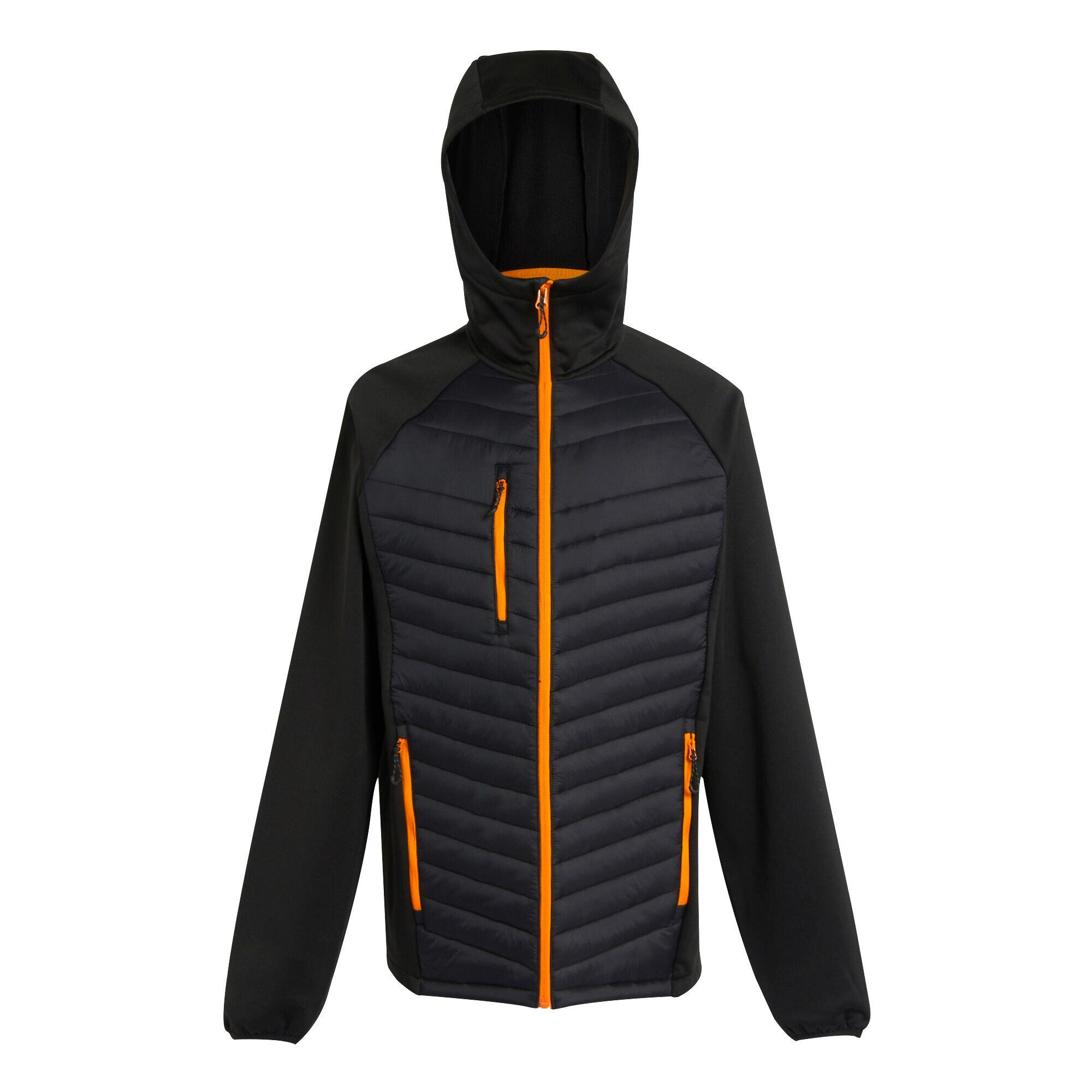 NAVIGATE Men's Hybrid Jacket (Black / Bright Orange)