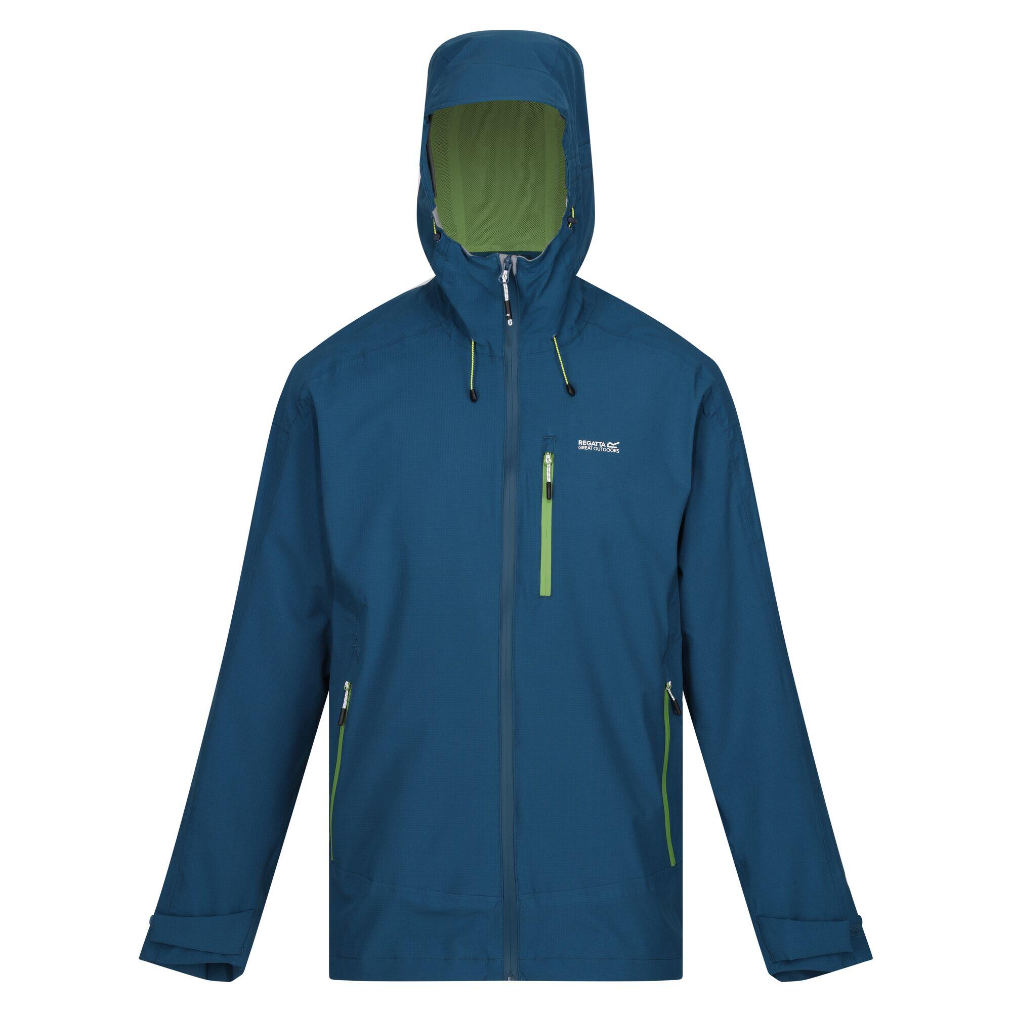 Men's OKARA waterproof jacket (Moroccan blue / Piquant green)