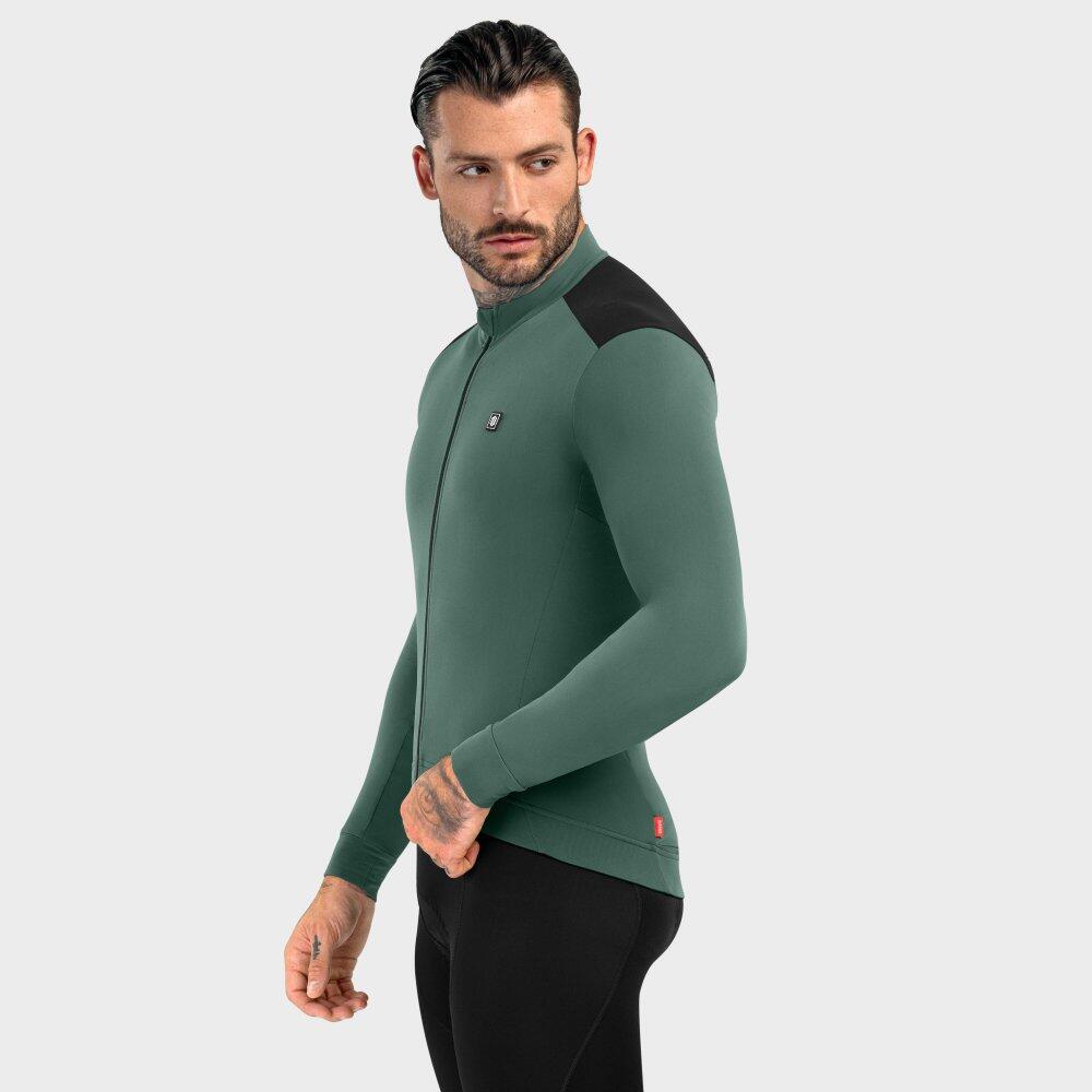 Maglia termica M4 Volta da uomo per il ciclismo, verde militare