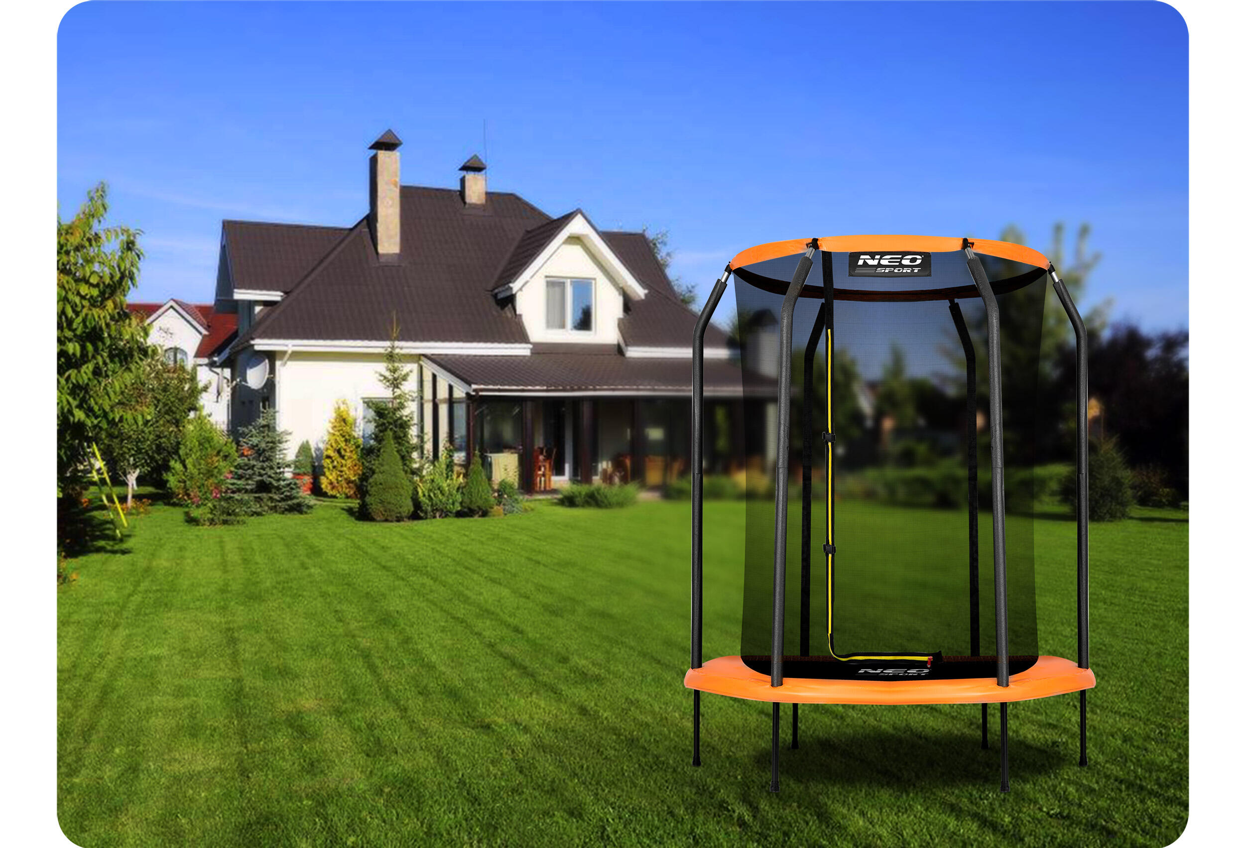 Trampolina ogrodowa Neo-Sport NS-05W240F 152cm/5ft z siatką wewnetrzną 4/5