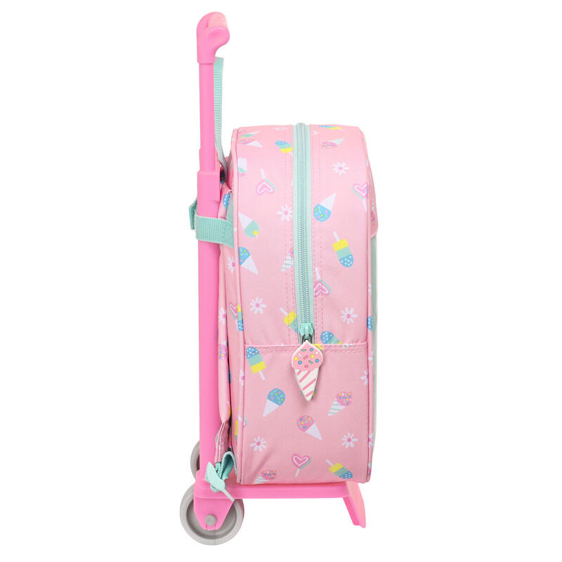 Mochila Escolar con Ruedas Peppa Pig Ice cream Verde